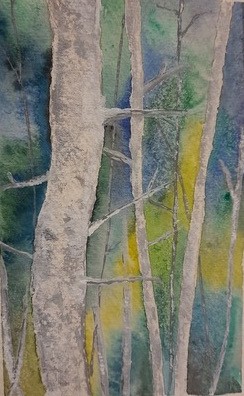 A painting of trees by a member of the Bethersden Arts Group